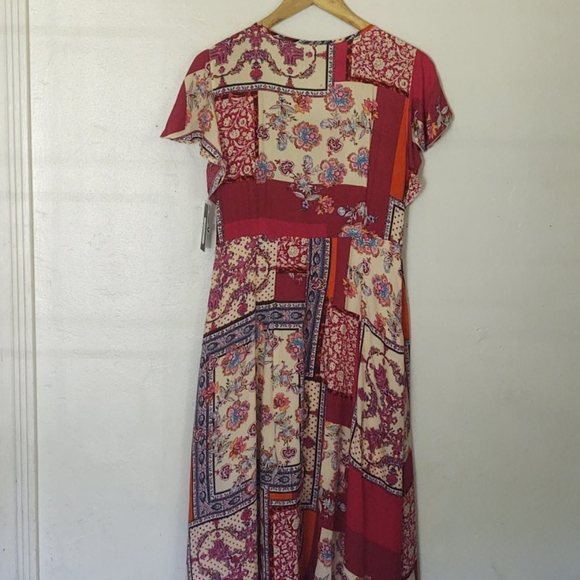 Lapis Boho patchwork fit and flare dress sz lg - Picture 11 of 14
